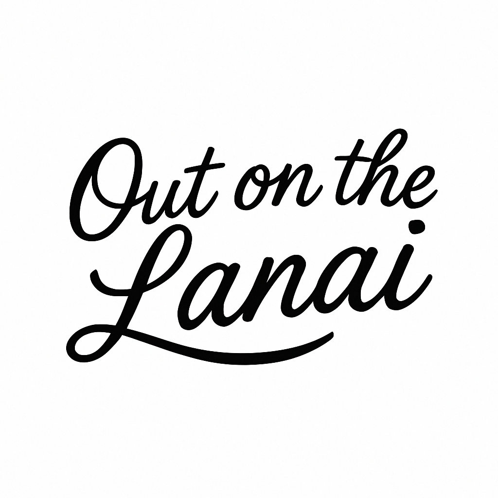out on the lanai black and white logo